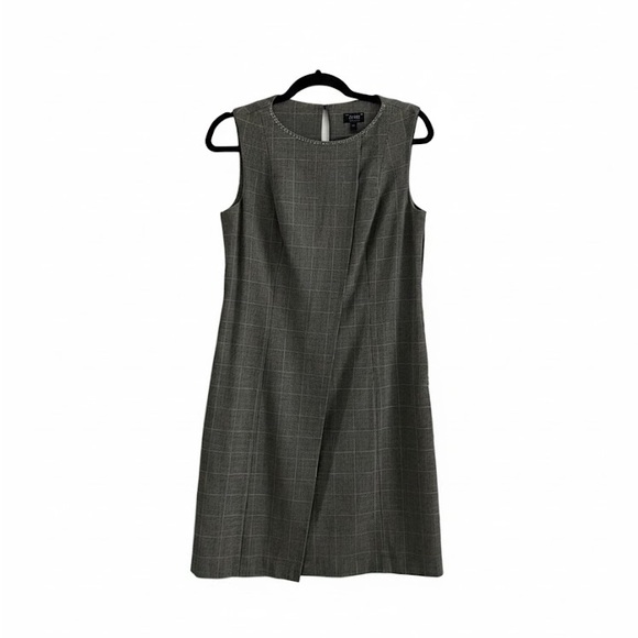 Armani Jeans Dresses & Skirts - Armani Jeans Asymetrical Flap Dress Plaid Gray Black White size 6